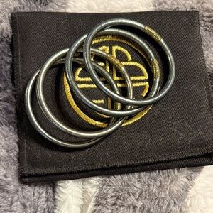 Elegant Silver Budhagirl Bangle Set